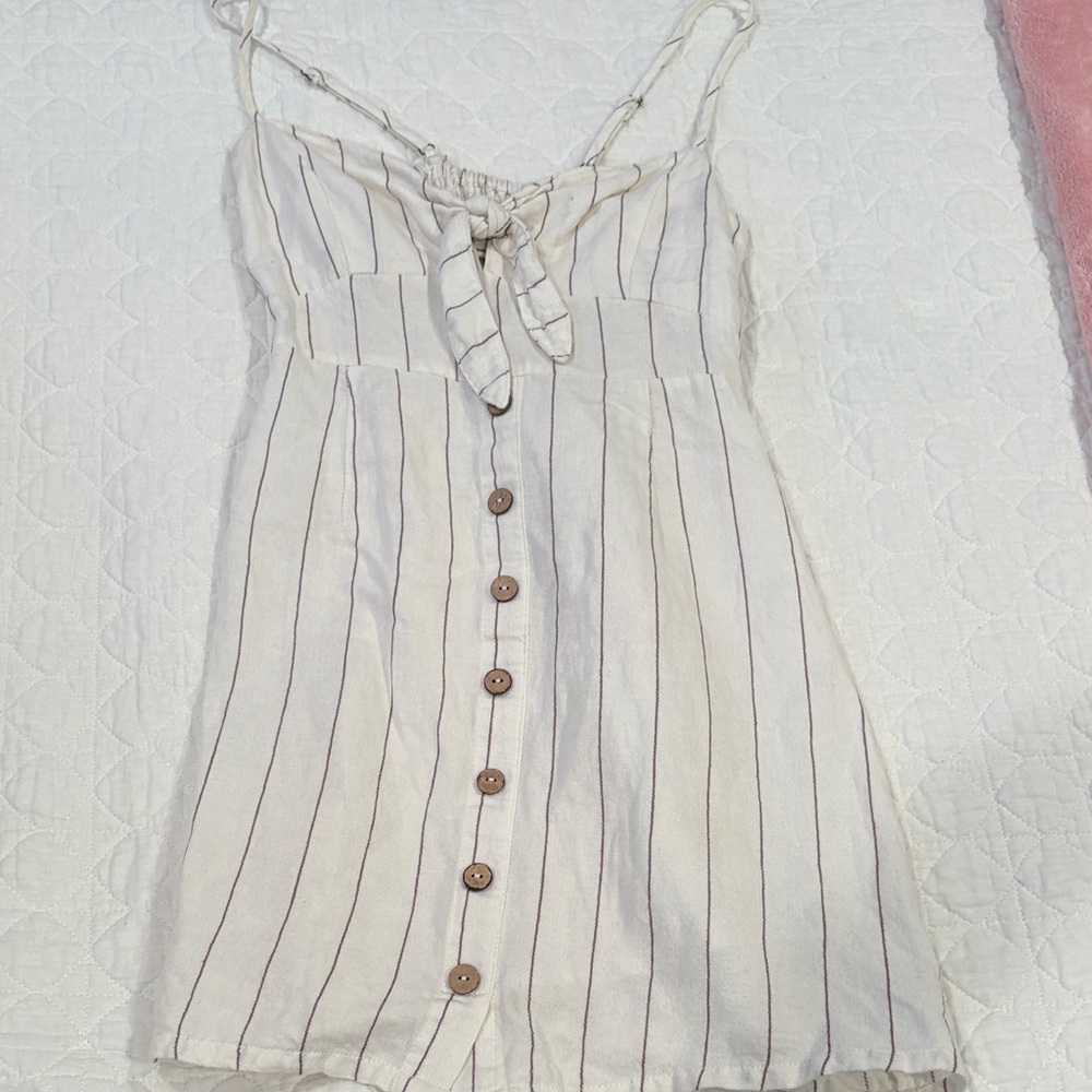 Vintage Havana Cream Striped Mini Dress